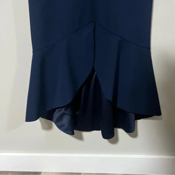 Alice + Olivia Blakesley Split Front Fit and Flare Dress Navy Blue Size 0 - Picture 8 of 12